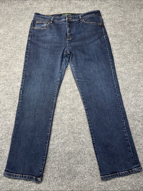 Ralph Lauren Pants - Ralph Lauren Straight-Leg Dark Wash Blue Jeans